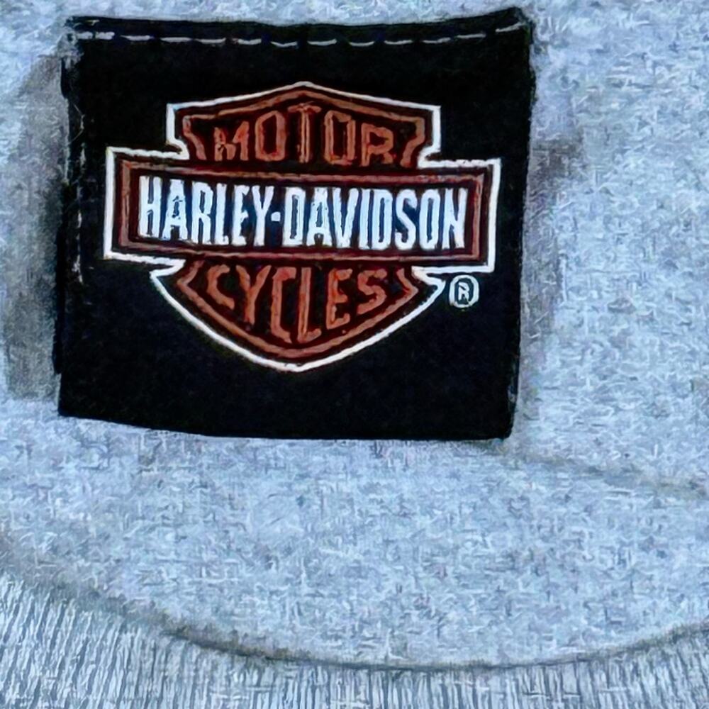 Harley‎ Davidson Oconomowoc WI Gray Tee Men XL Bar Shield Motorcycle Shirt - Picture 5 of 8